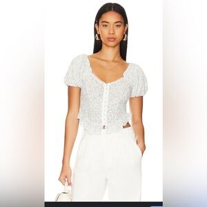 NWOT FREE PEOPLE Oh Baby Top in Tea Combo Size Large